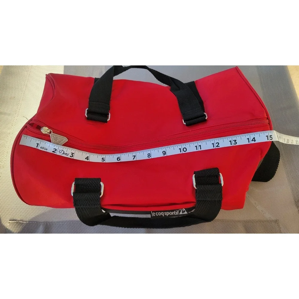 Le Coq Sportif Red Duffel Bag Shoulder Bag With Protective Panel